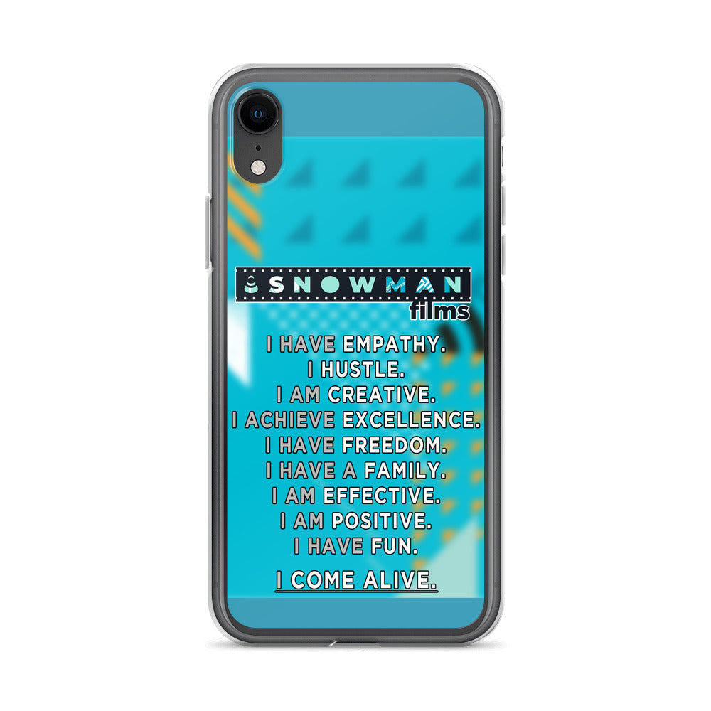 Snowman Fam Blue iPhone Case