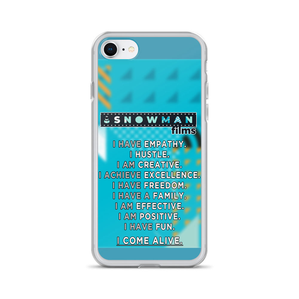 Snowman Fam Blue iPhone Case